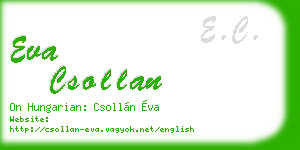 eva csollan business card